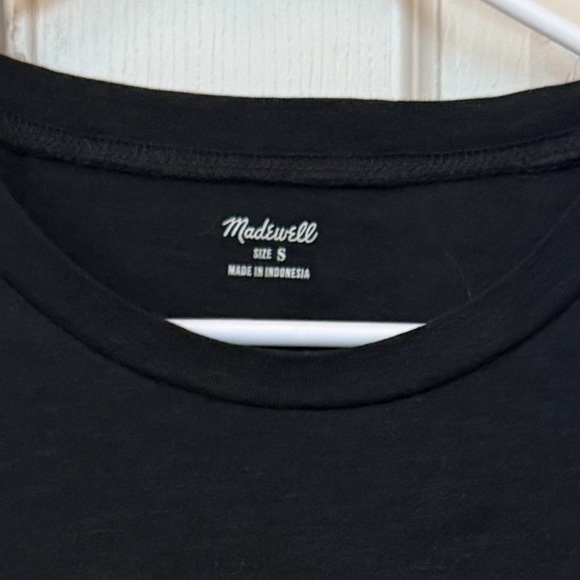 MADEWELL Long Sleeve Black Crewneck Cotton Tee Shirt size Small - Picture 7 of 7